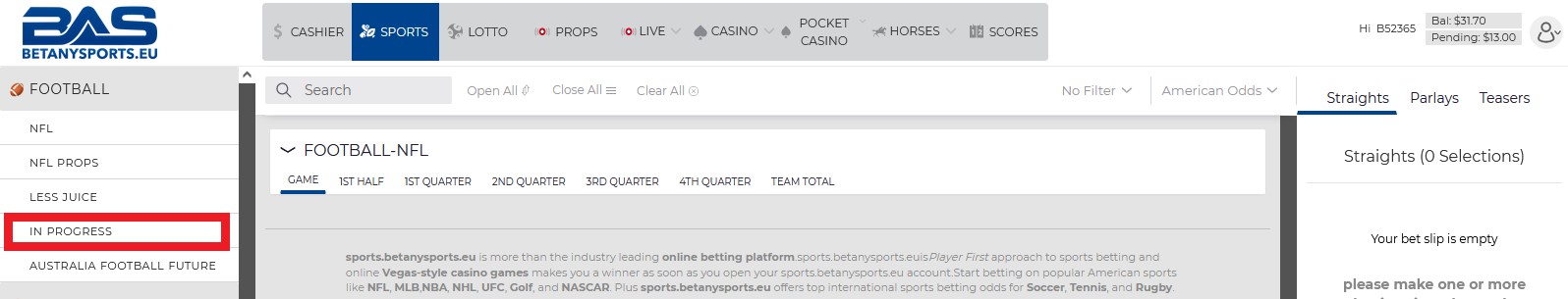 Where to find House Live Wagering Lines